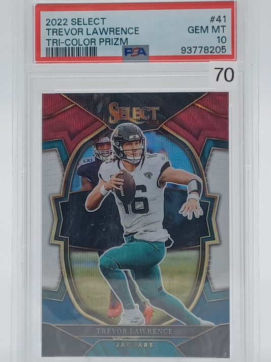 2022 Panini Select Trevor Lawrence Tir-Color Prizm /249 PSA 10 #41