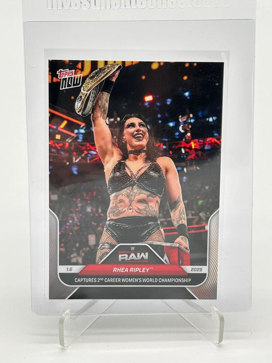 2025 Topps Now Rhea Ripley Captures 2nd Career Womens World Championship
