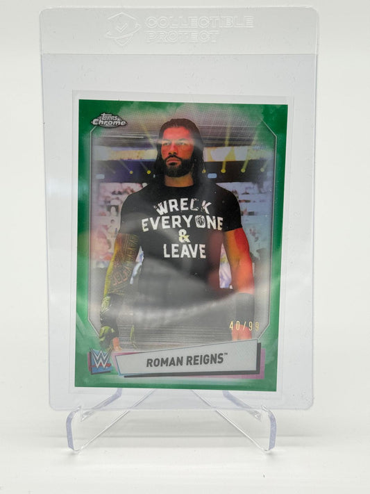 2021 Topps Chrome WWE Roman Reigns Green 40/99