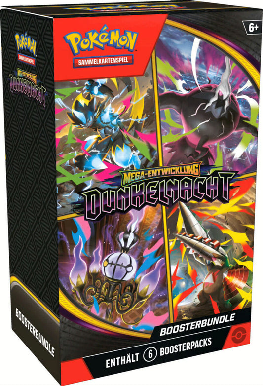 Pokémon Mega Entwicklung Dunkelnacht Booster Bundle Deutsch SEALED mit 6 Boosterpacks