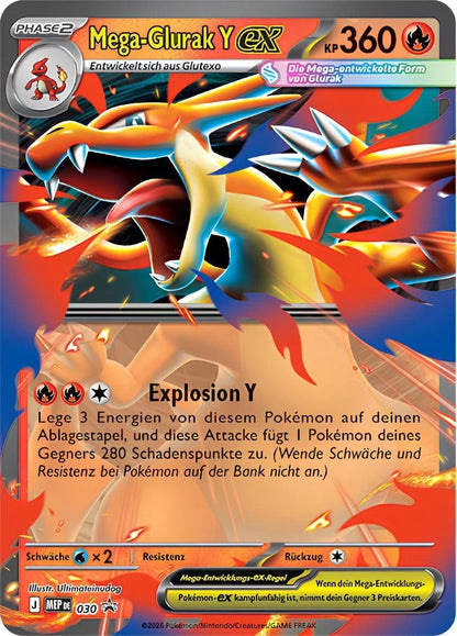 Pokémon Mega-Entwicklung Erhabene Helden Mega-Glurak Y ex Tin DE (SEALED)
