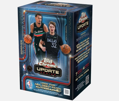2025-26 Topps NBA Chrome Updates Value Box LIVEBREAK mit NBA Trading Cards, Rookie Cards, Chrome Parallels und Autogramm-Chancen.