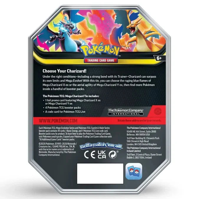 Pokémon Mega Evolution Ascended Heroes Mega-Charizard Y ex Tin EN (SEALED)