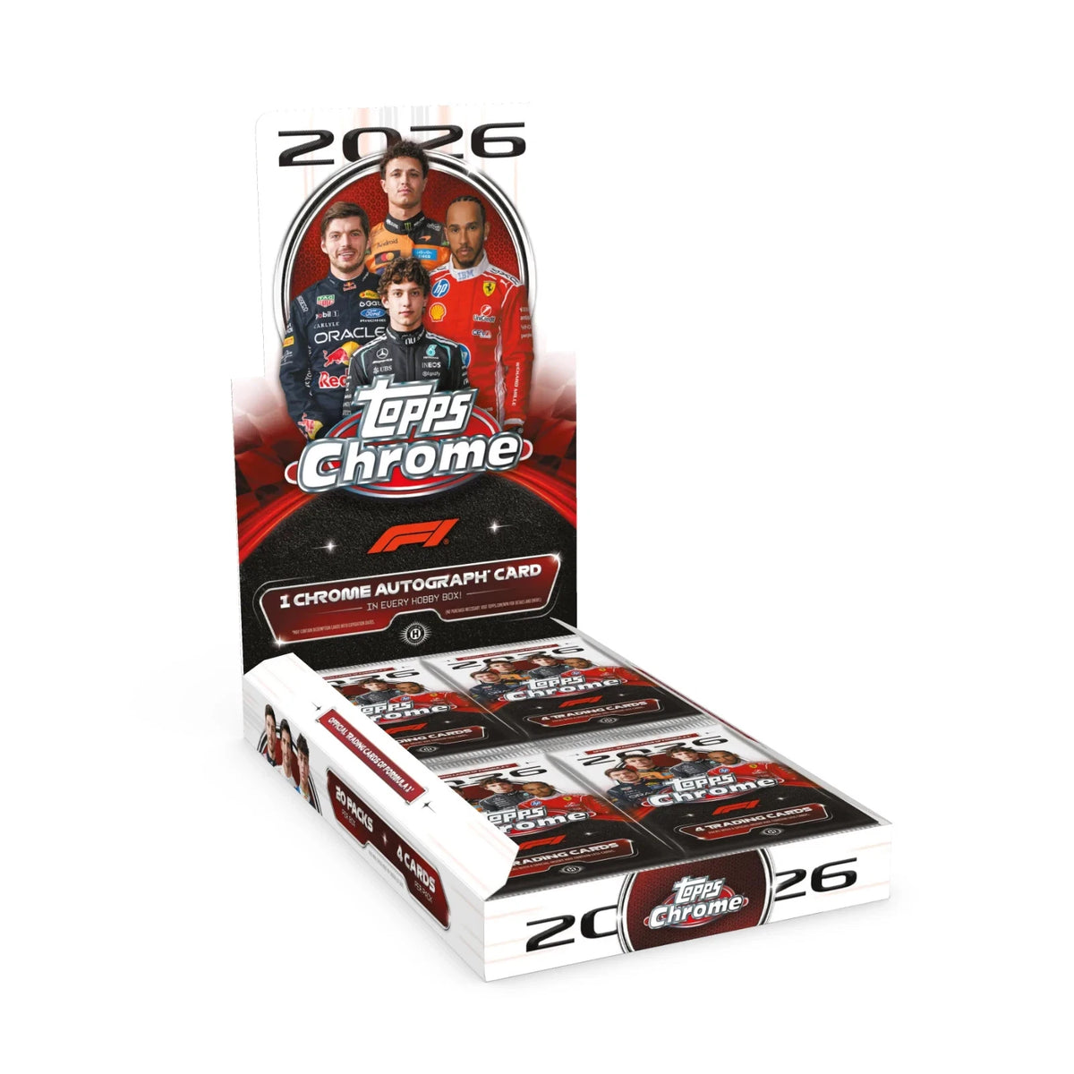 2026 Topps Chrome Formula One Hobby Box – Original Topps F1 Trading Cards mit Autogramm und nummerierten Refractors