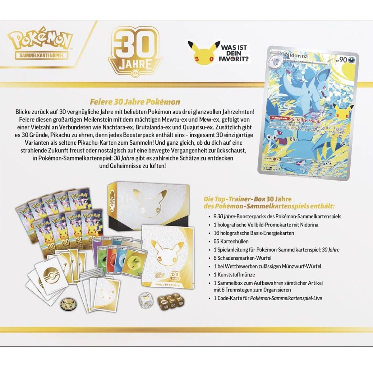 Pokemon 30 Jahre Top-Trainer Box DEUTSCH